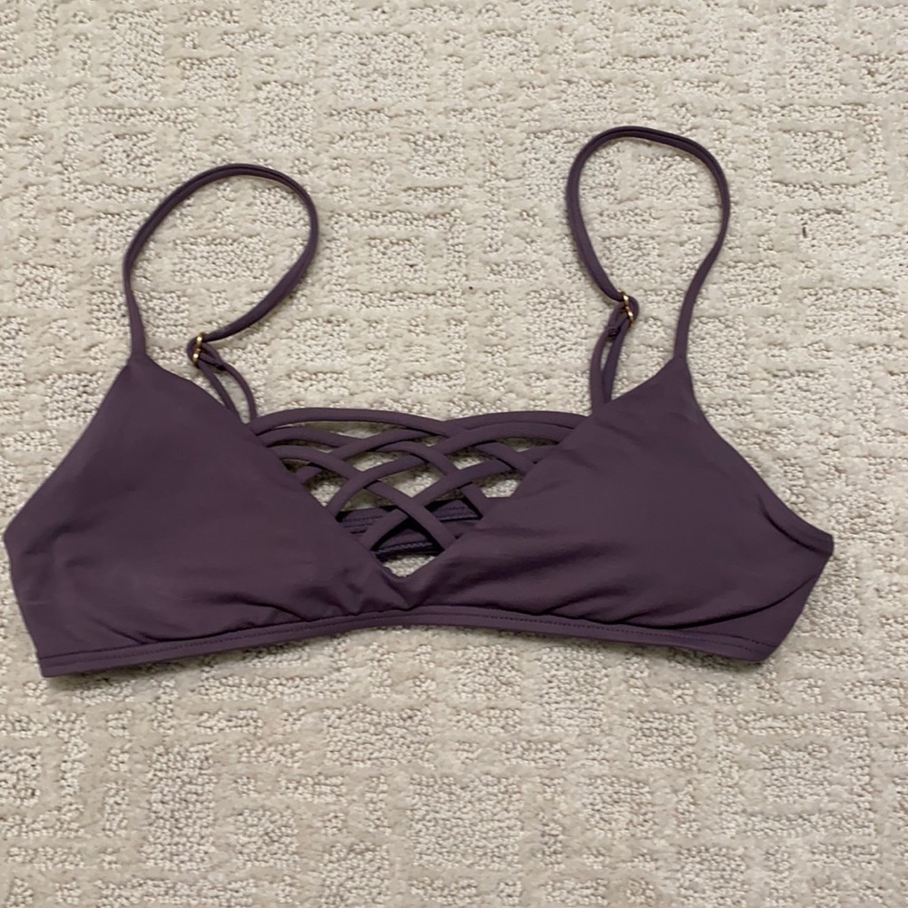 Plum colored bathing suit top